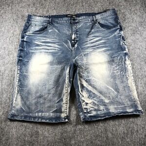 Legendary Status Shorts Mens 50 Blue Distressed Denim Bermuda Stretch
